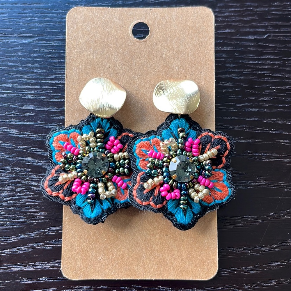 Boutique Beaded Floral Earrings